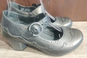 Dansko Black Leather Mary Jane Comfort Shoes Buckle Adjustable Strap EU 37 Dance